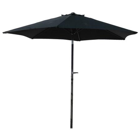 INTERNATIONAL CARAVAN YF-1104-2.5M-BK 8 ft. Outdoor Aluminum Umbrella, Black - 10 lbs YF-1104-2.5M/BK